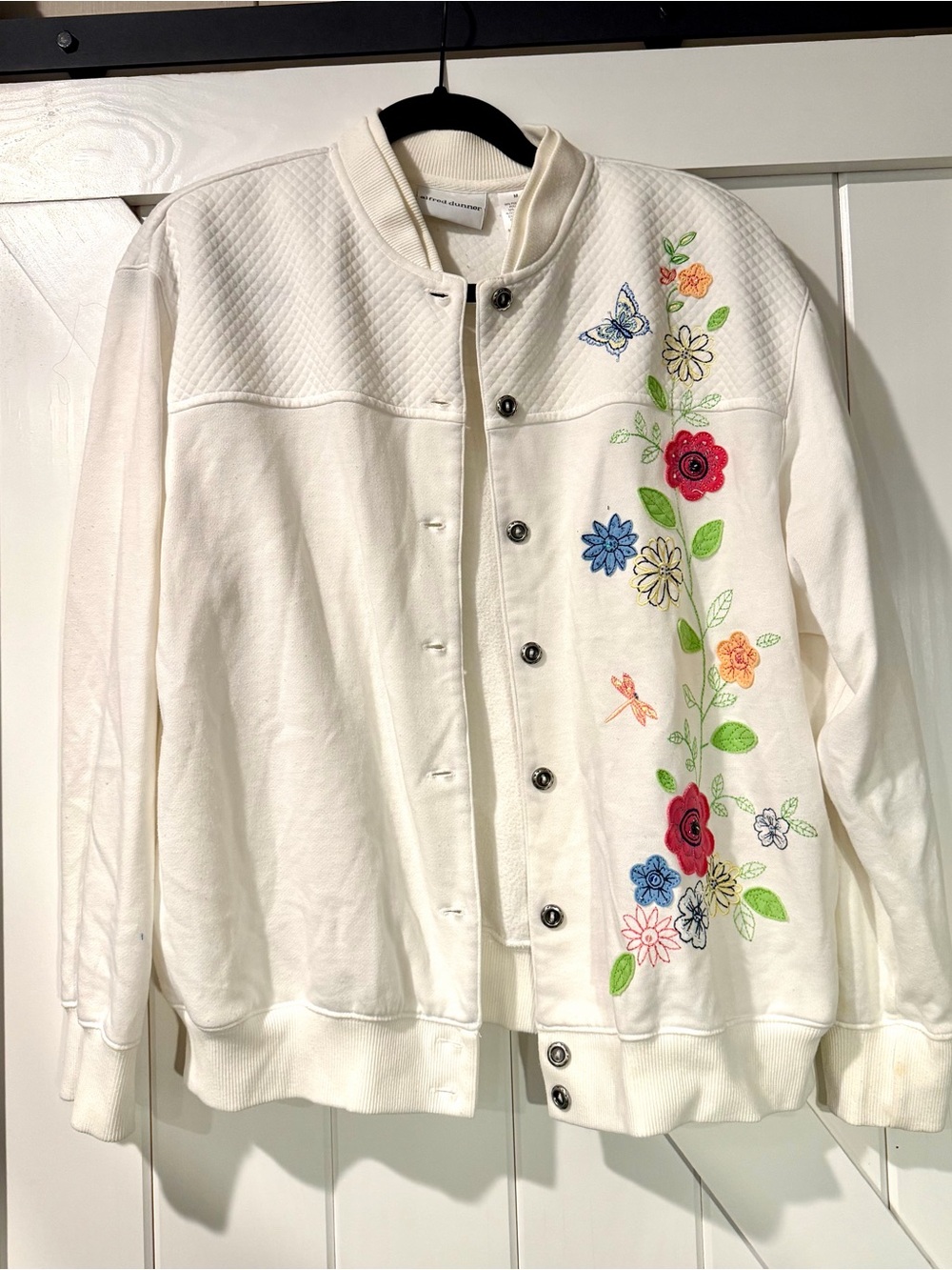 Alfred Dunner Embroidered Floral Quilted jacket Size M